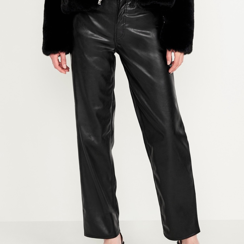 Old Navy High Waisted Faux Leather Pants